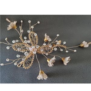 Bridal Gold Hairpiece Large wedding Headpiece